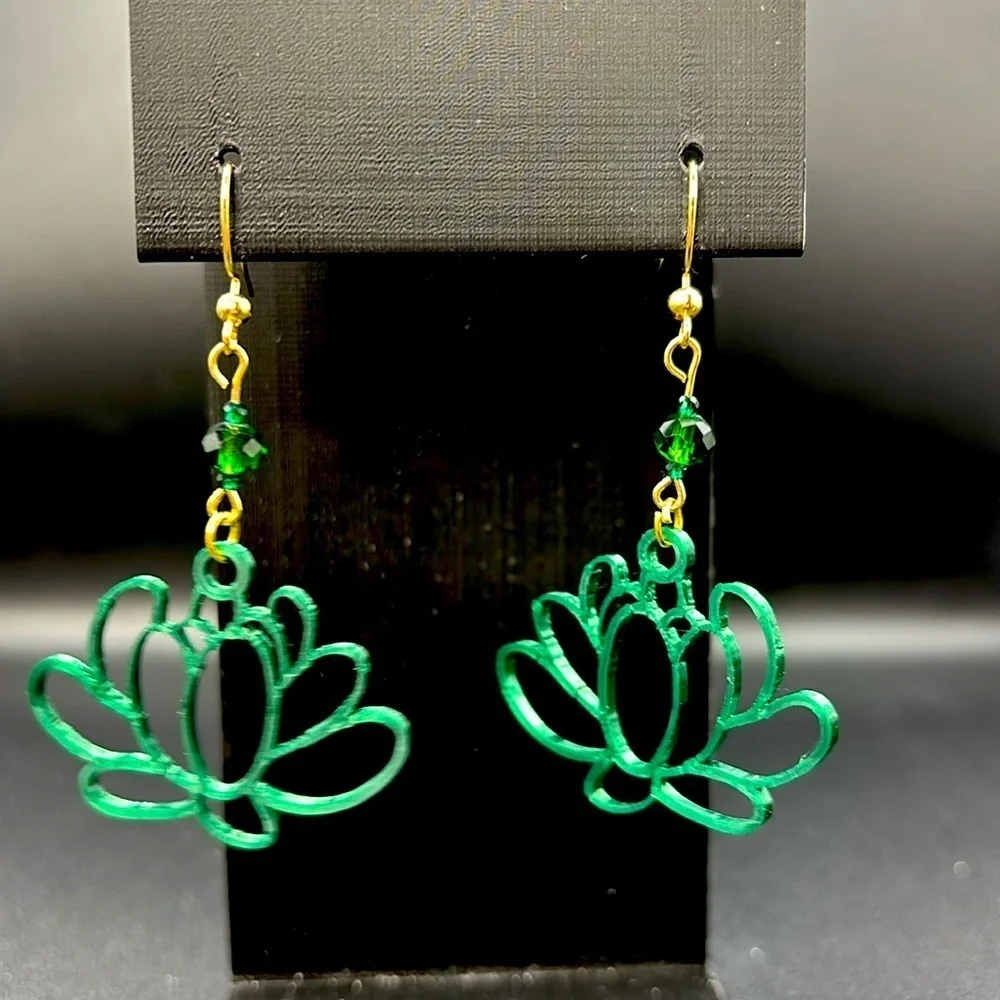Handmade‎ Green Succulent Earrings